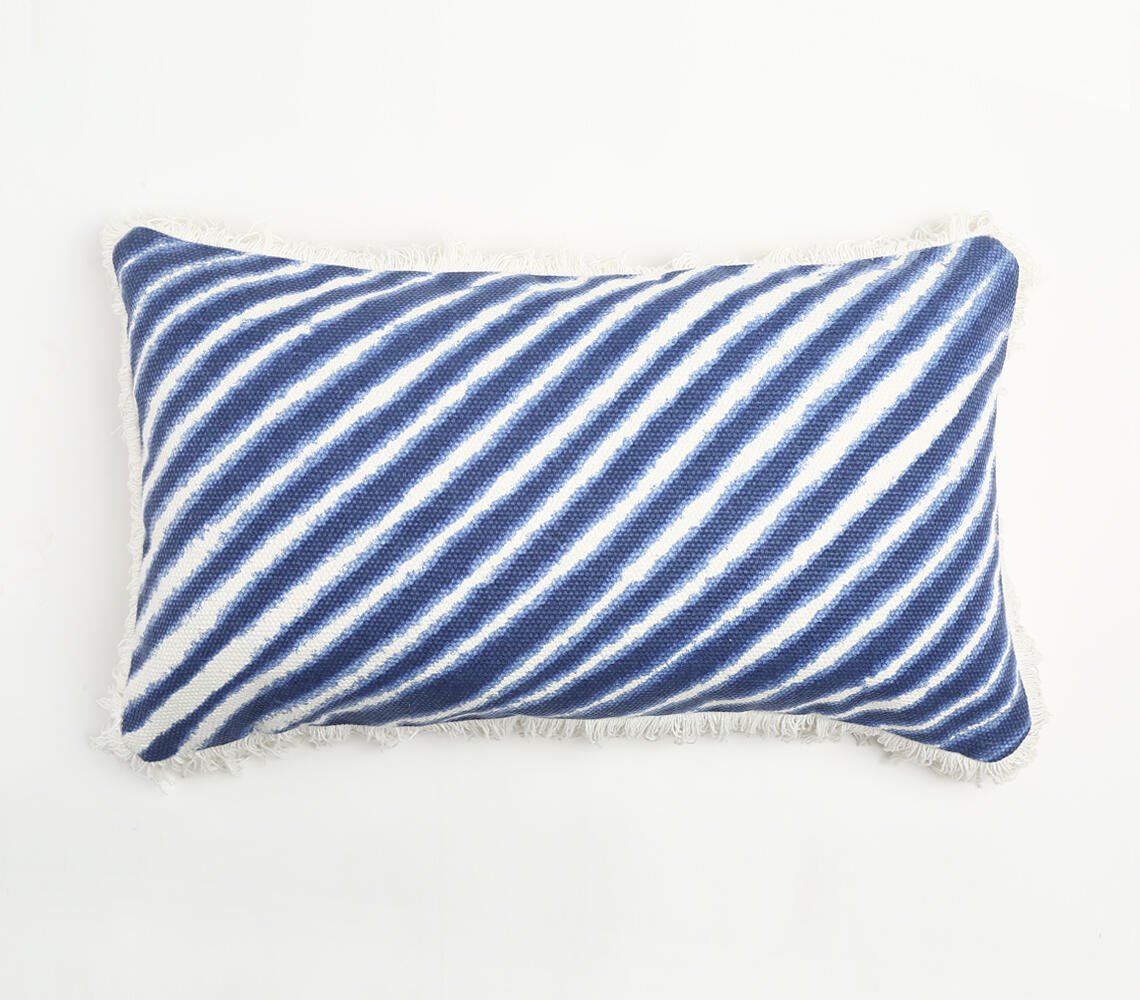 Diagonal Striped Fringed Cotton Sham