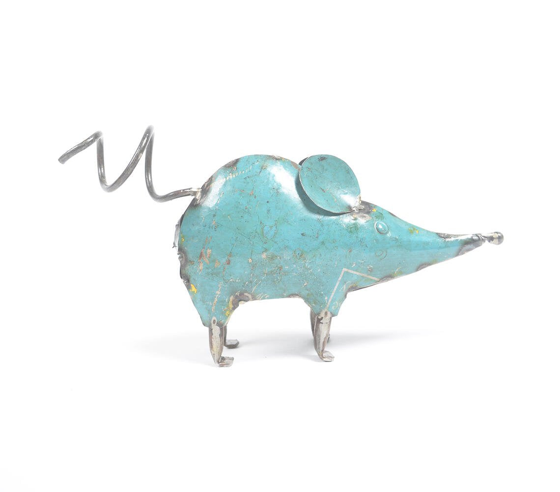 Recycled Iron Mouse Tabletop Decorative