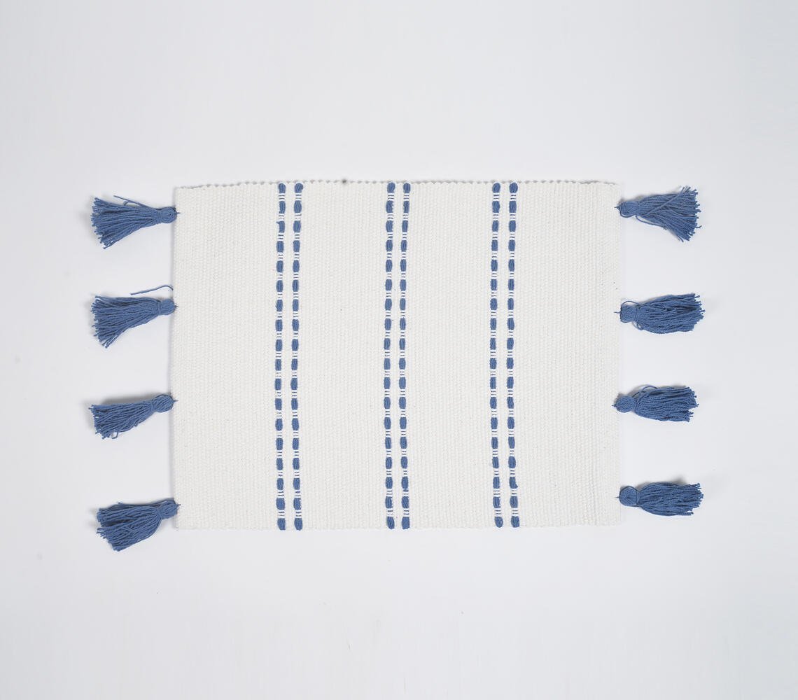 Blue Dotted Lines Cotton Placemats (Set of 4)