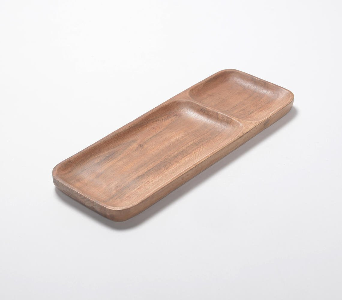 Minimal Wooden Chip and Dip Platter