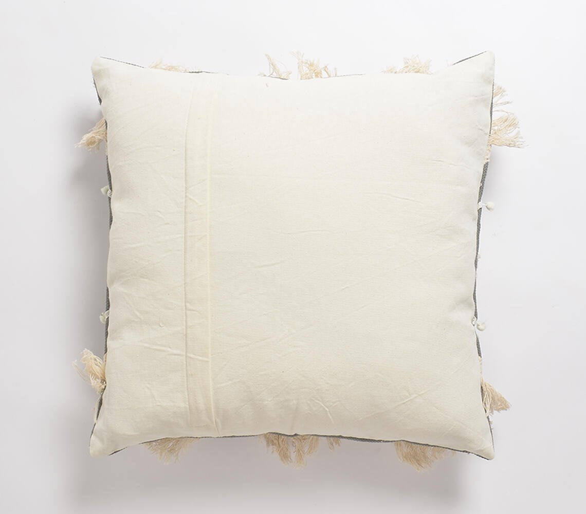 Embroidered Fog Grey Cushion Cover