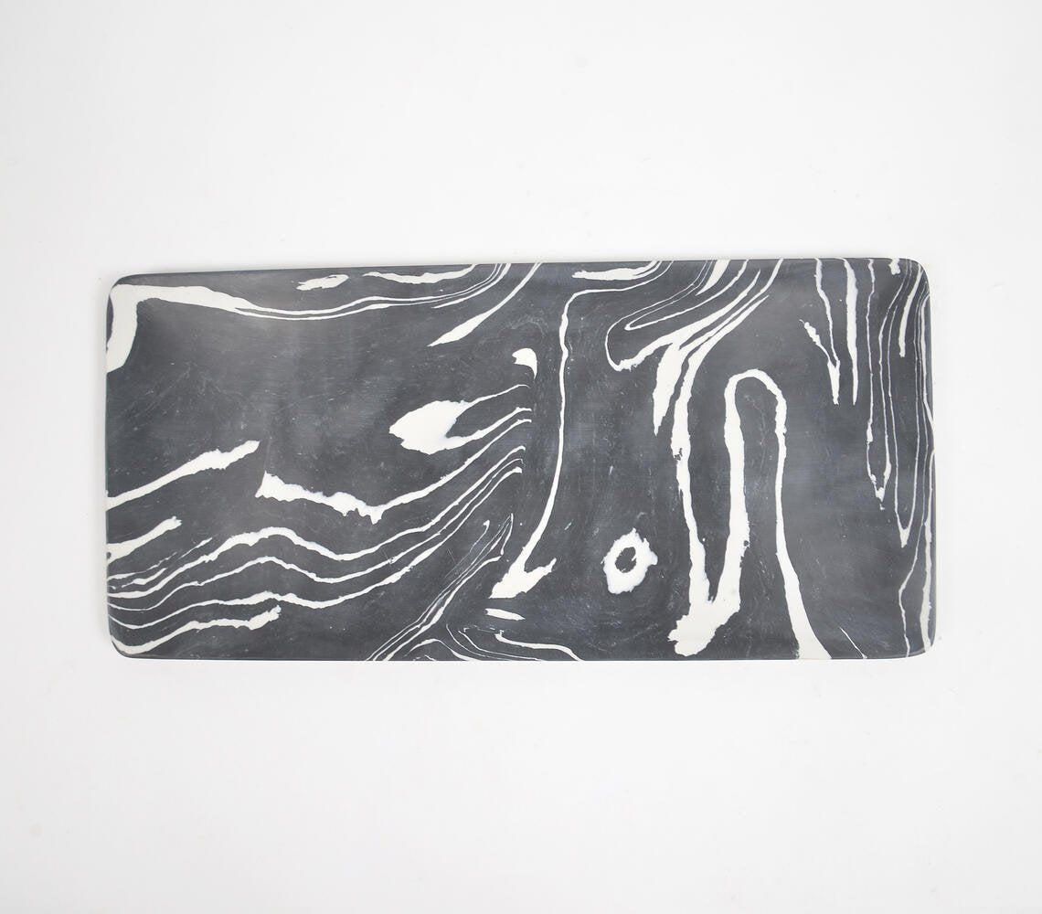 Hand Cut Black Stone Serving Platter