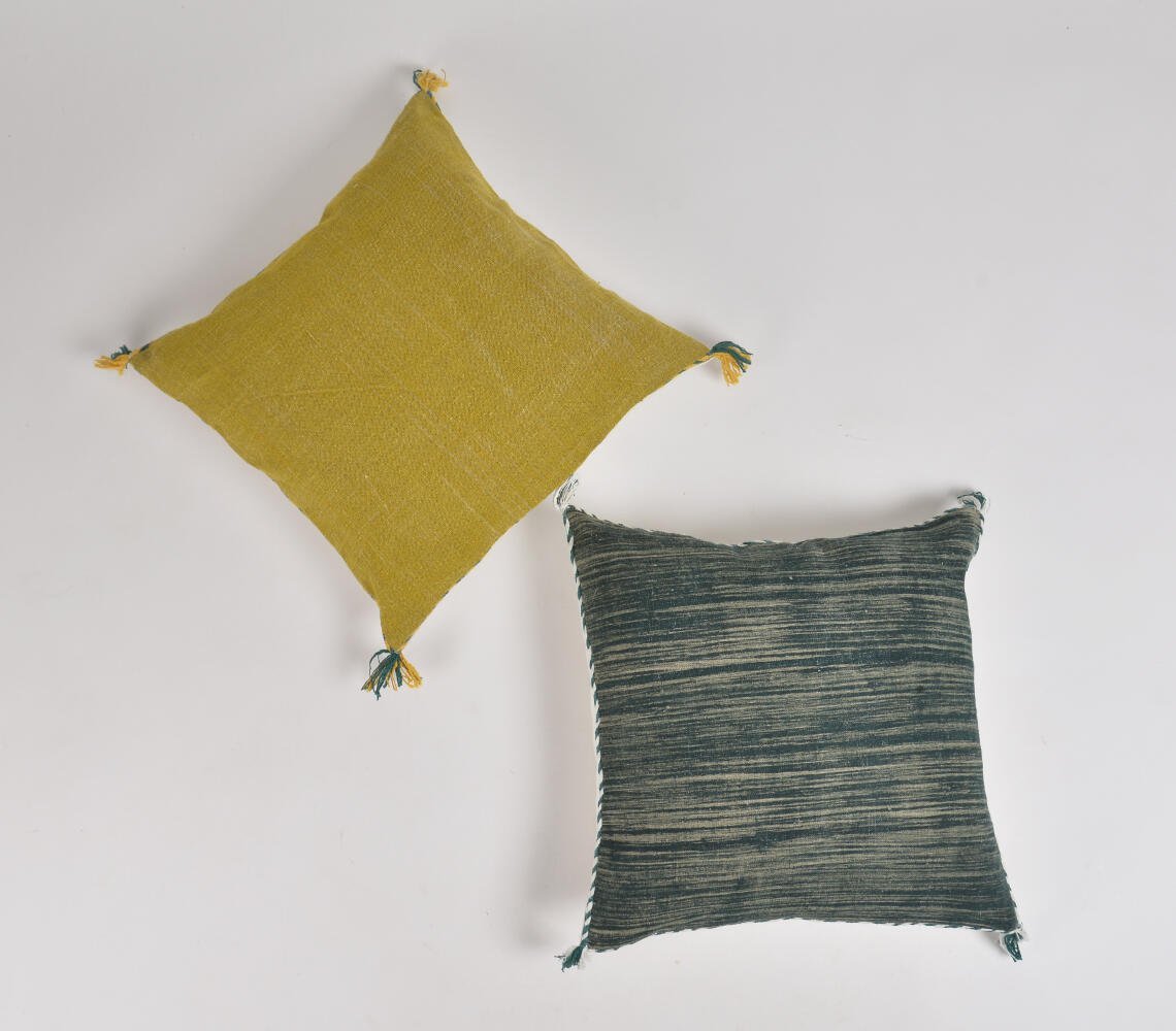 Handwoven Solid Mustard Cushion cover