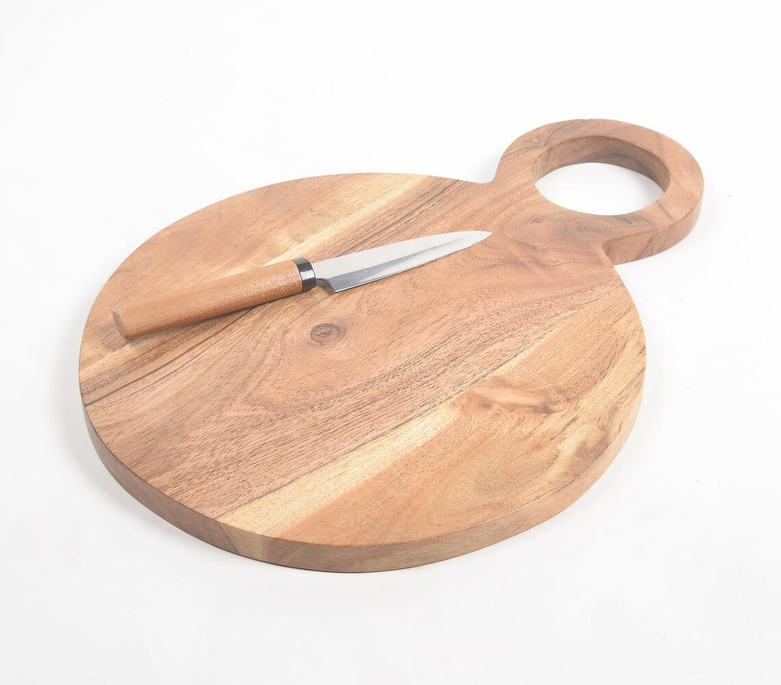 Natural Acacia Wood Round Cutting Board