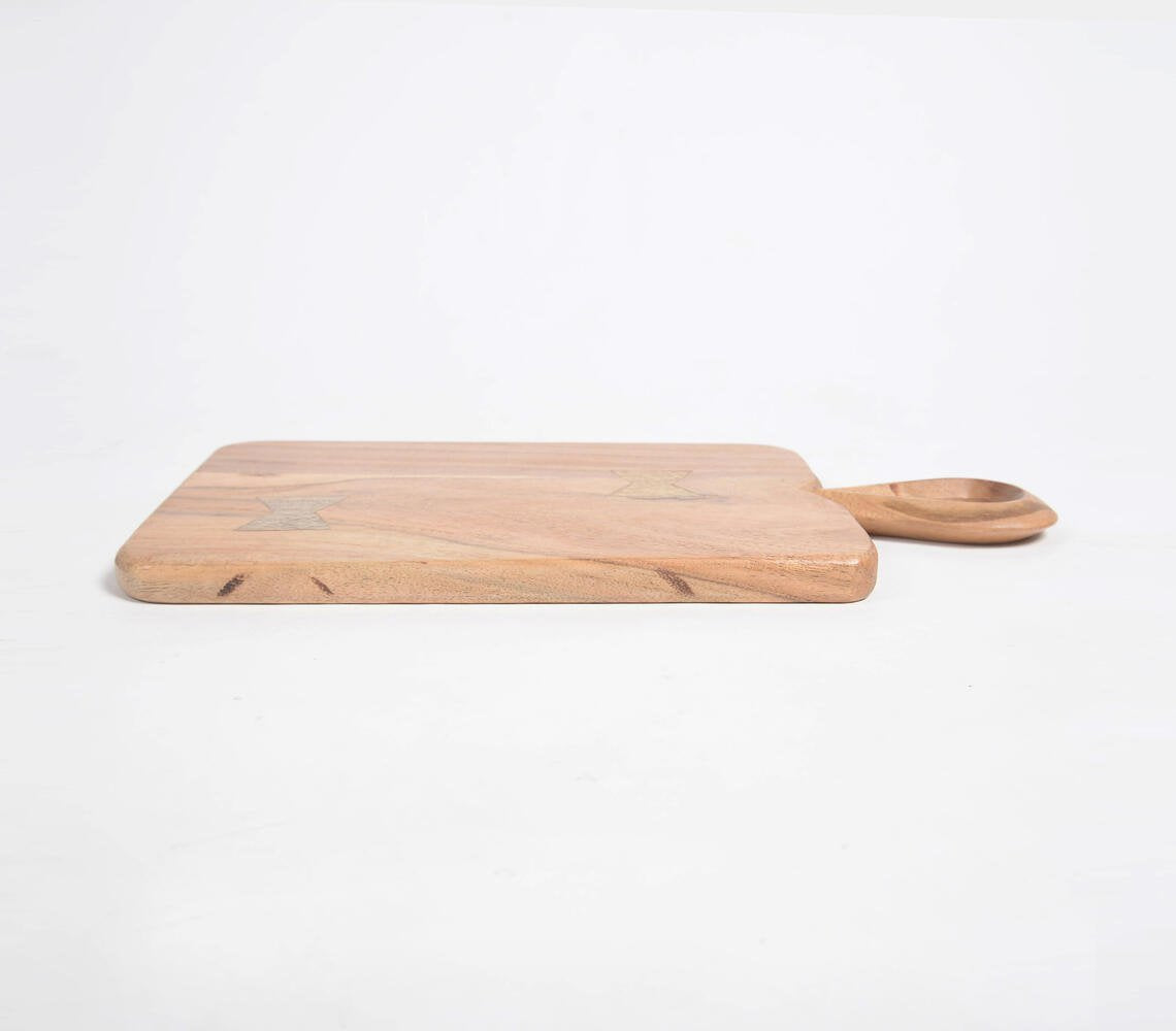 Minimal Cut-Out Acacia Wood Rectangle Cutting Board