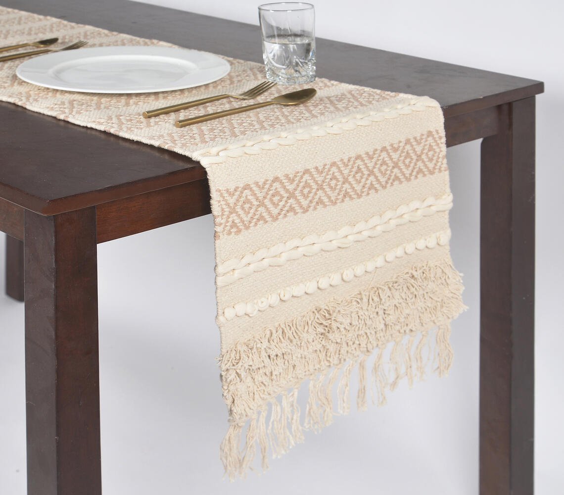 Handwoven Diamond Brown Table Runner