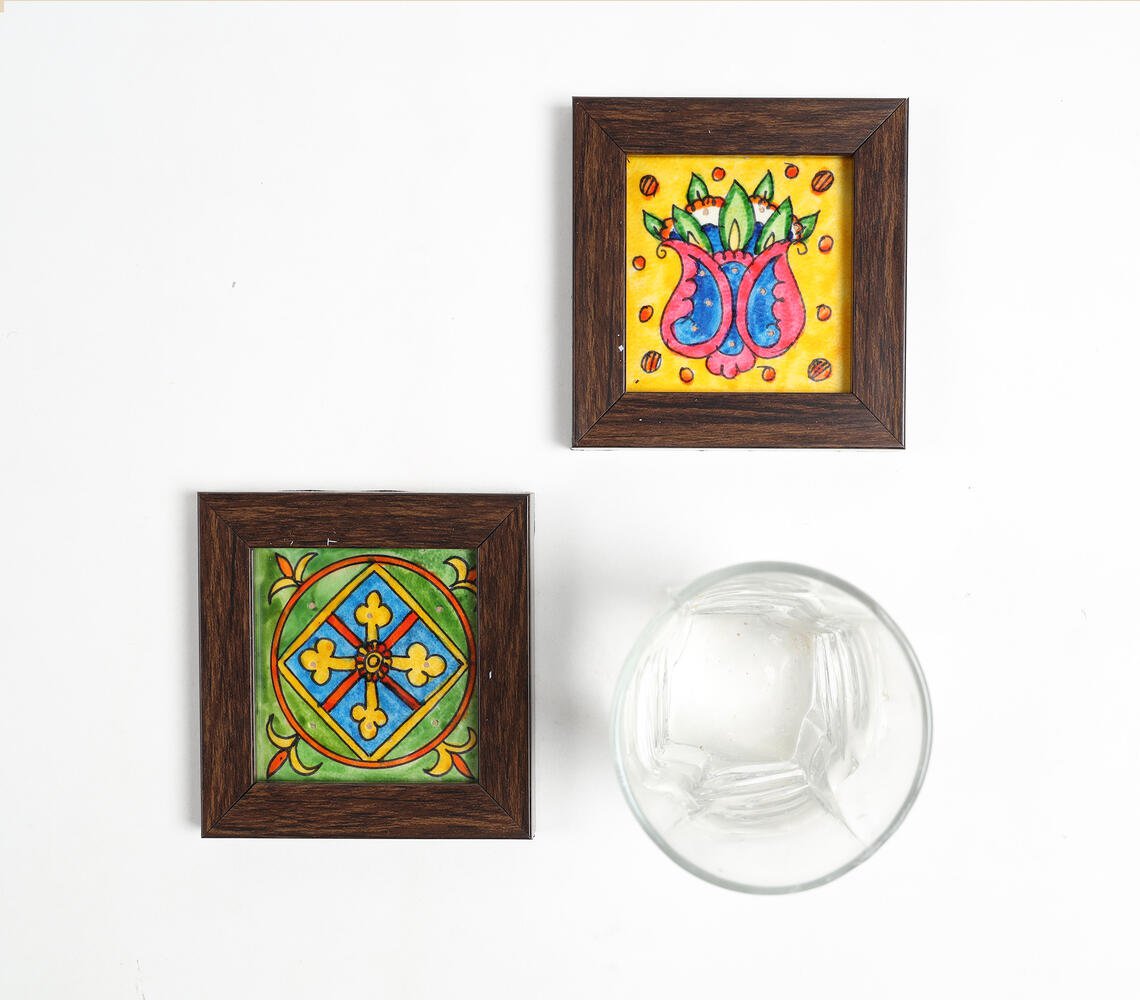 Hand painted Framed Coasters (Set of 2)