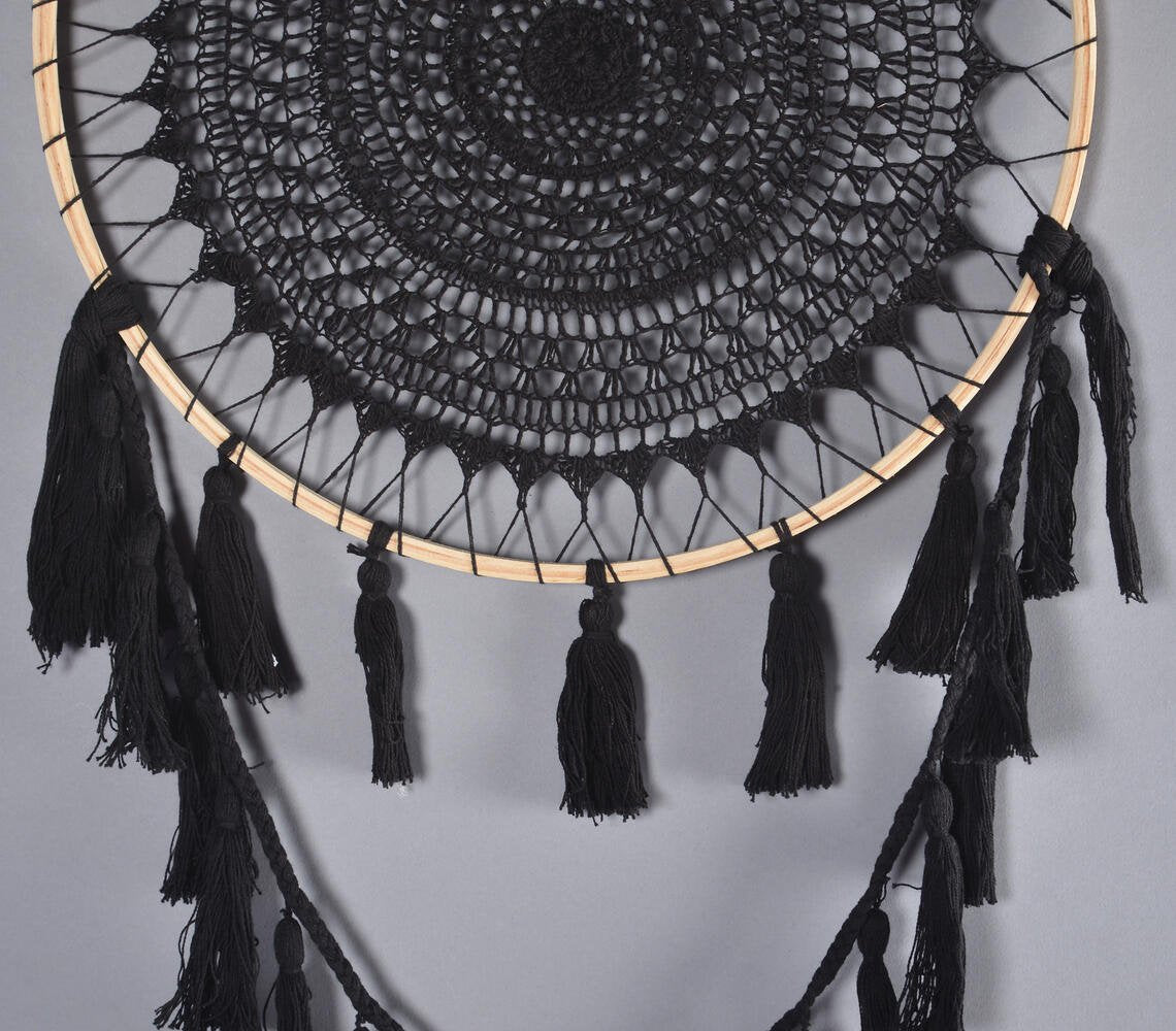 Noir Crochet Mandala Dreamcatcher