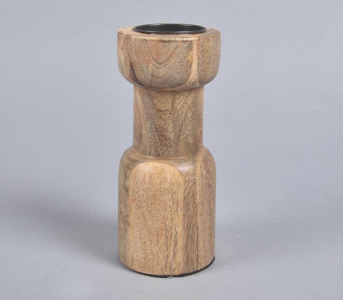 Raw & Earthy Mango Wood Candle Holder