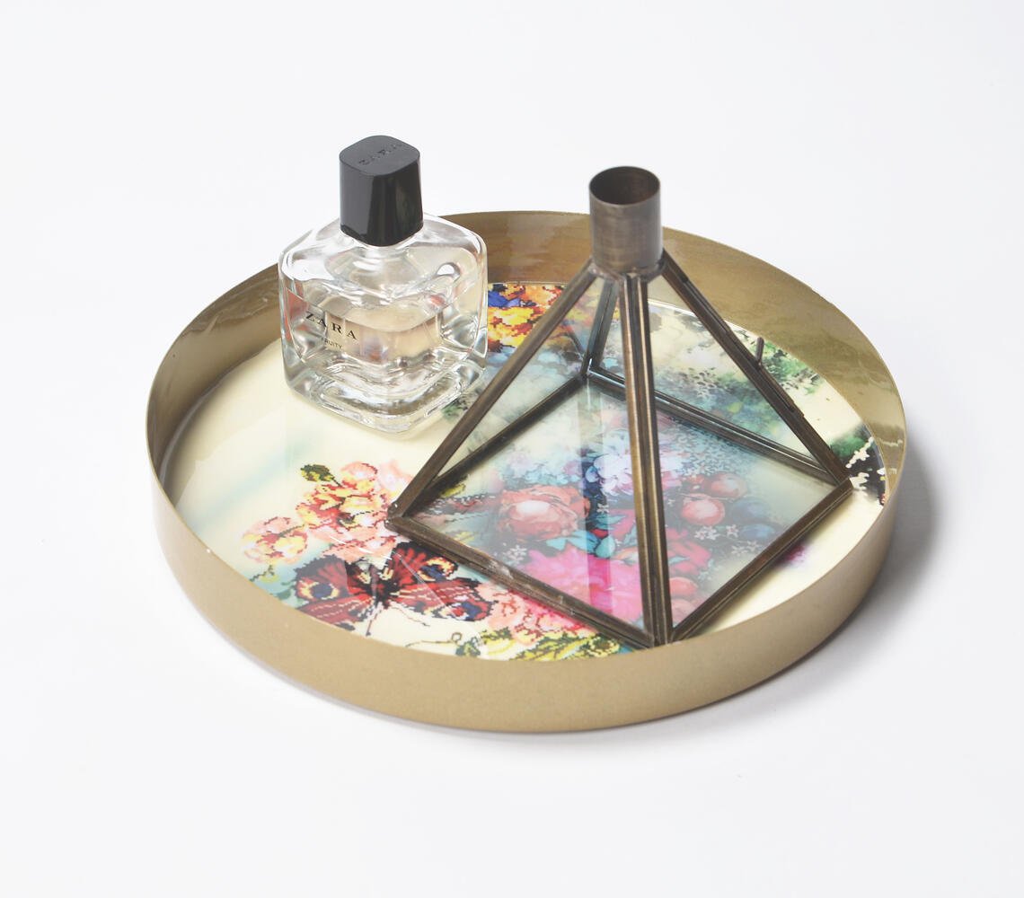 Botanical Enamelled Metallic Multiuse Tray