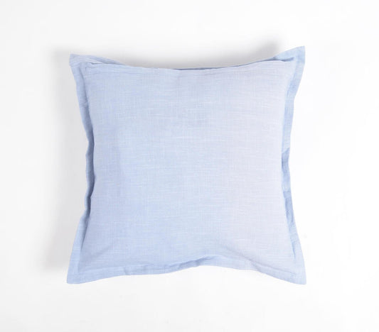 Solid Powder Blue Cotton Linen Cushion Cover, 18 x 18 inches