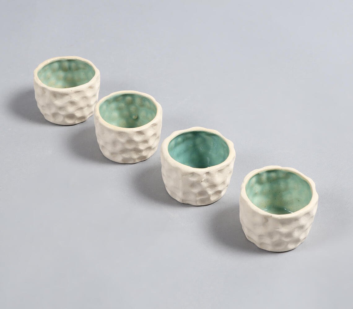 Contours in Mint Tealight Candle Holders (Set of 4)