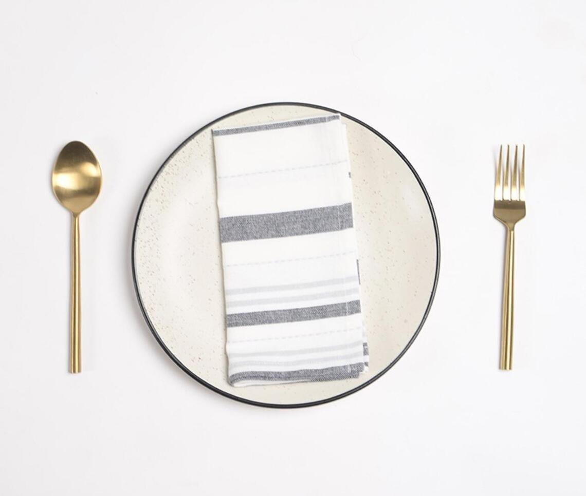 Monotone Striped Table Napkins (Set of 4)