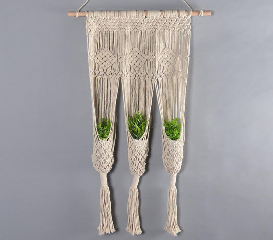 Macrame Hanging Trinity Planter