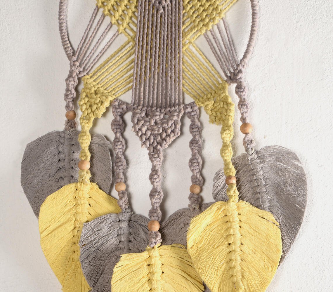 Mustard & Grey Macrame Dreamcatcher