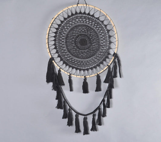 Noir Crochet Mandala Dreamcatcher