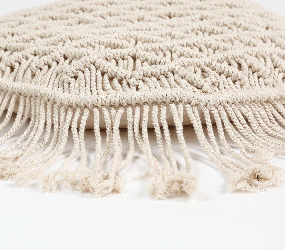 Macrame ronde kussenhoes