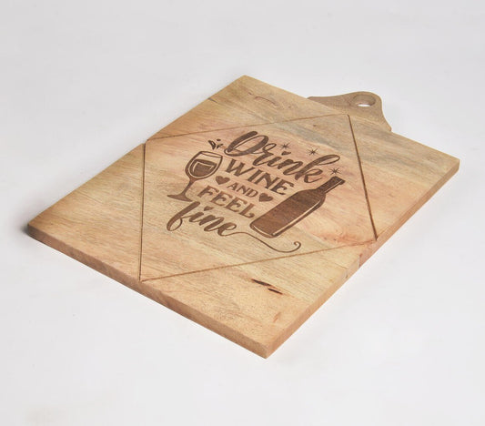 Fine as Wine' Engraved mango Wood Cutting Board