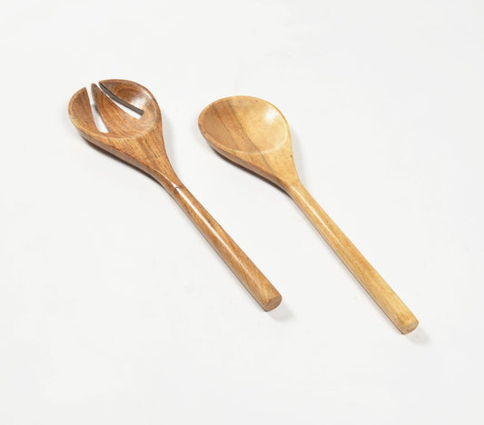 Natural Wooden Salad Servers (Set of 2)