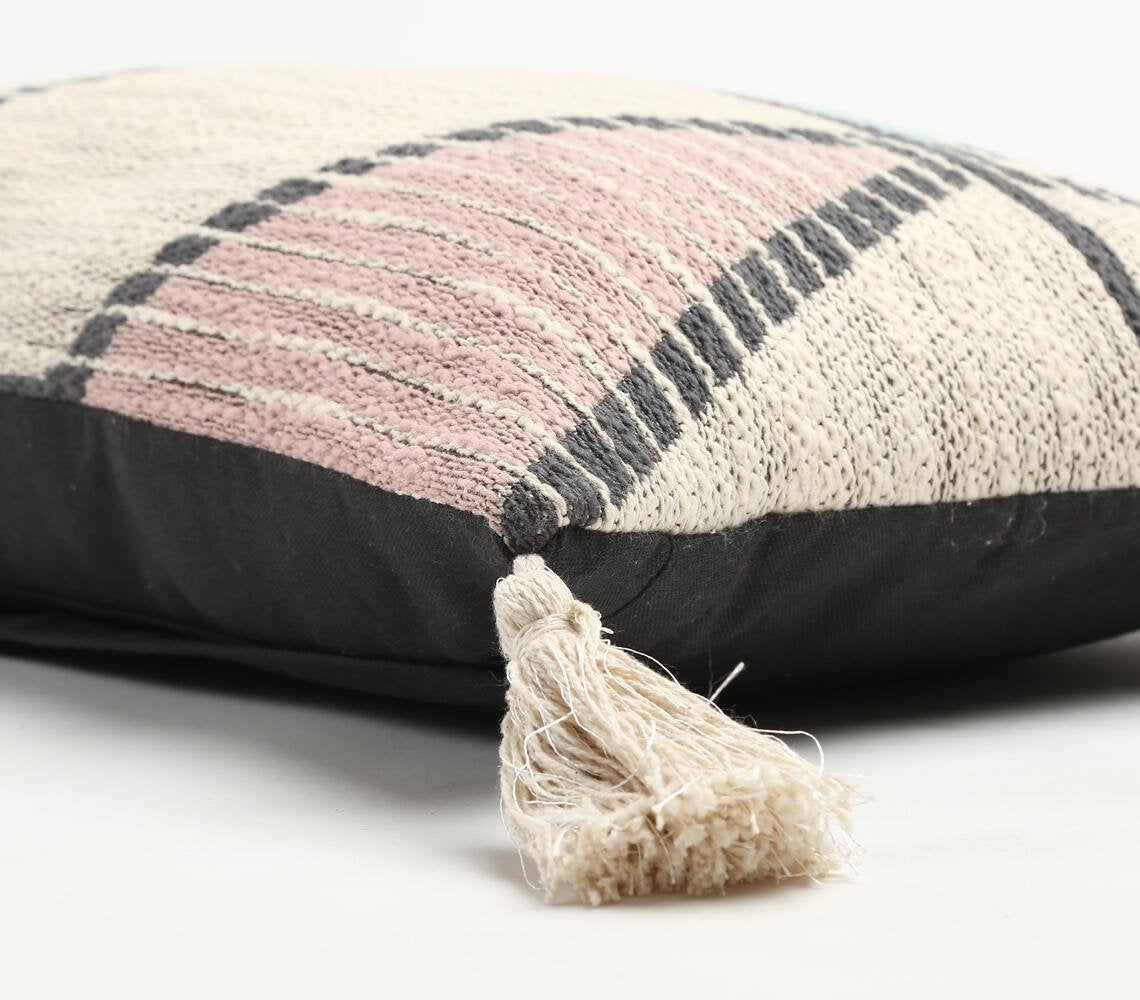 Colorblock Striped Lumbar Cushion Cover