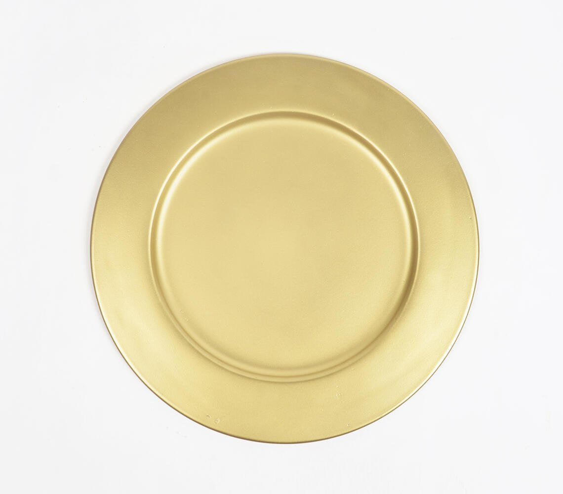 Gold-Toned Sun Round Charger Plate