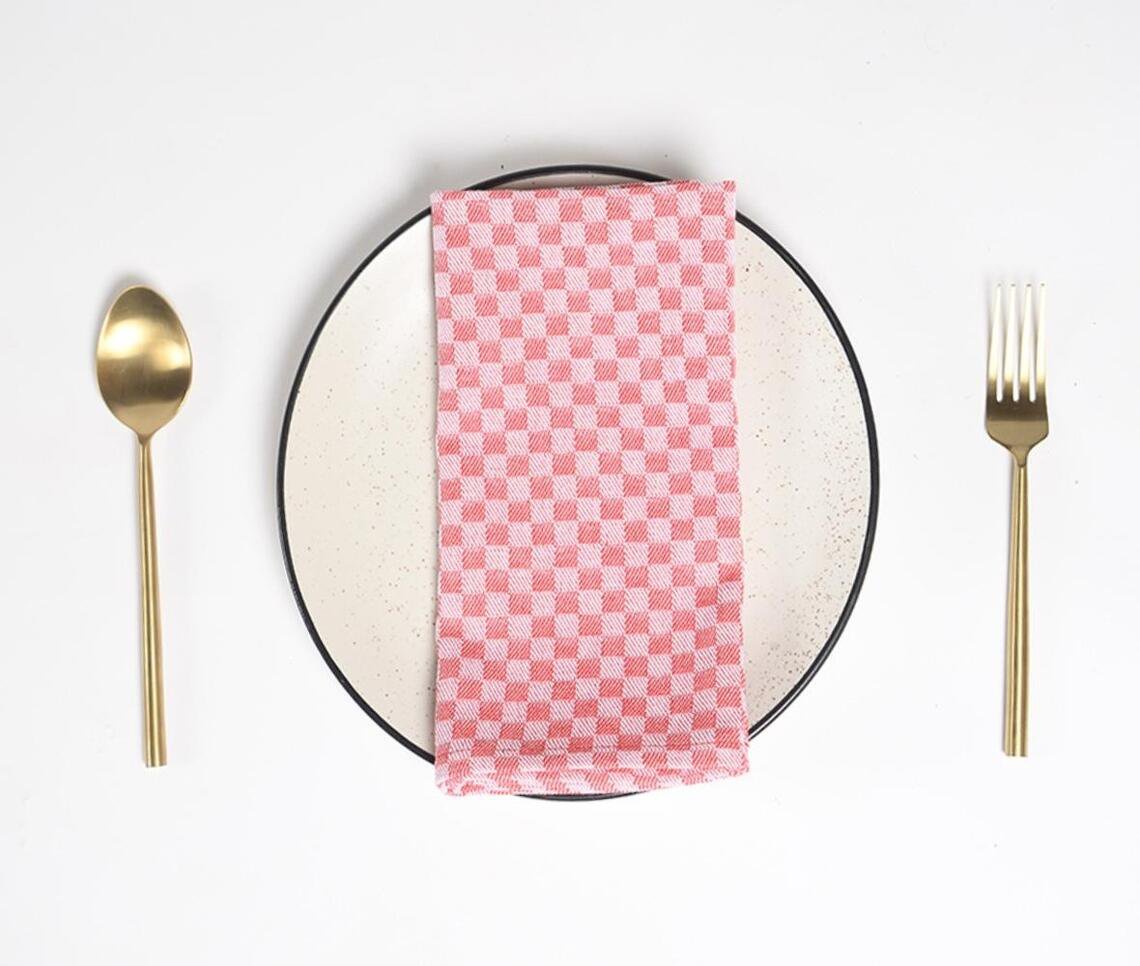 Handwoven Red Table Napkins (Set of 4)