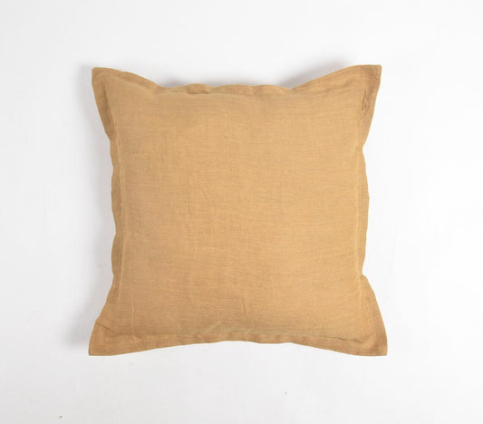 Solid Khaki Cotton Linen Cushion Cover, 18 x 18 inches