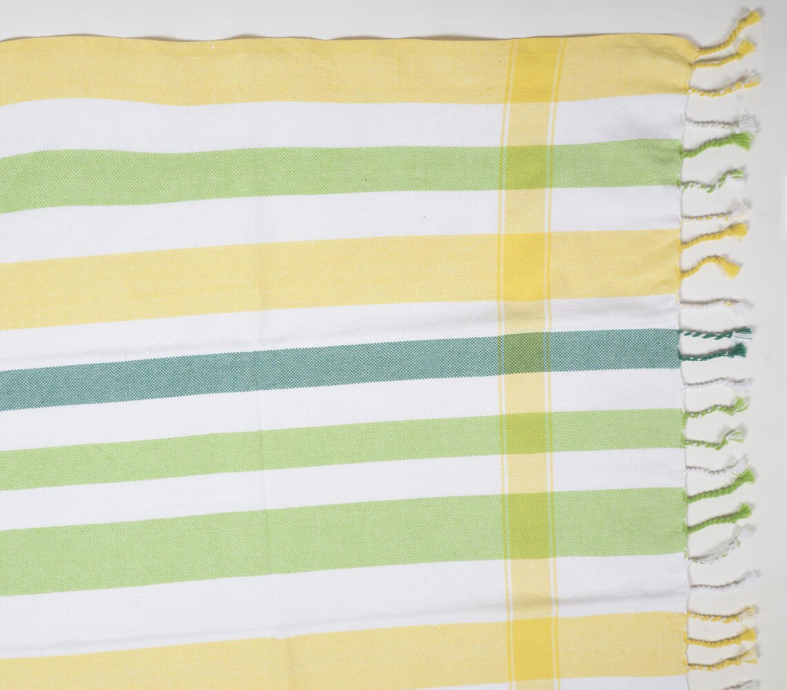 Handwoven Cotton Summer Striped Bath Towels (Set Of 2)