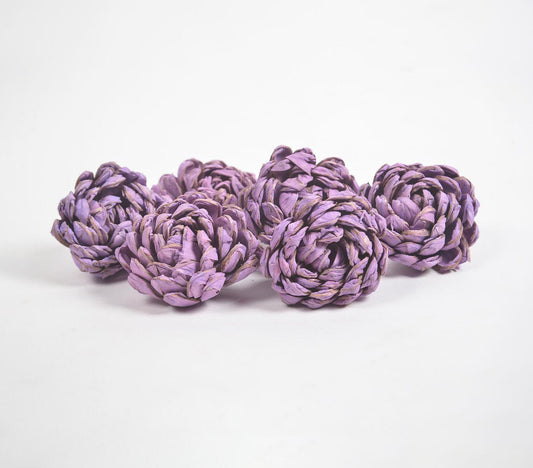 Handcrafted Lilac Shola Flowers (set of 6)