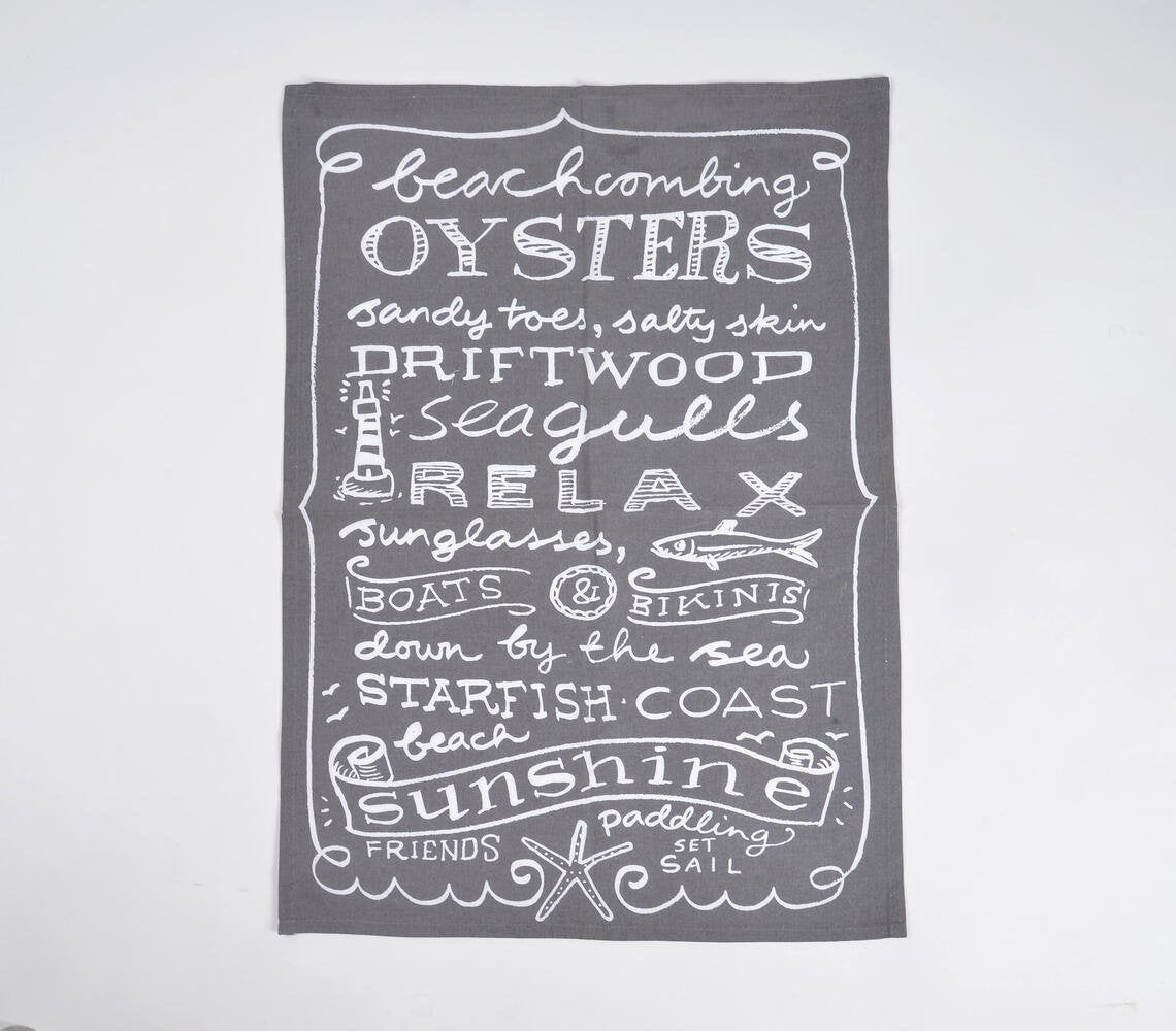 Costal Menu Kitchen Towels (Set of 2)