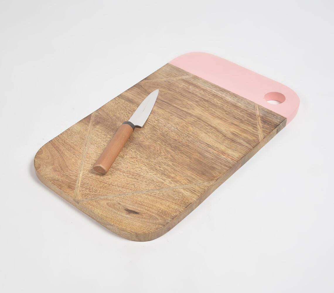 Pastel Resin & Wood Colorblock Cutting Board