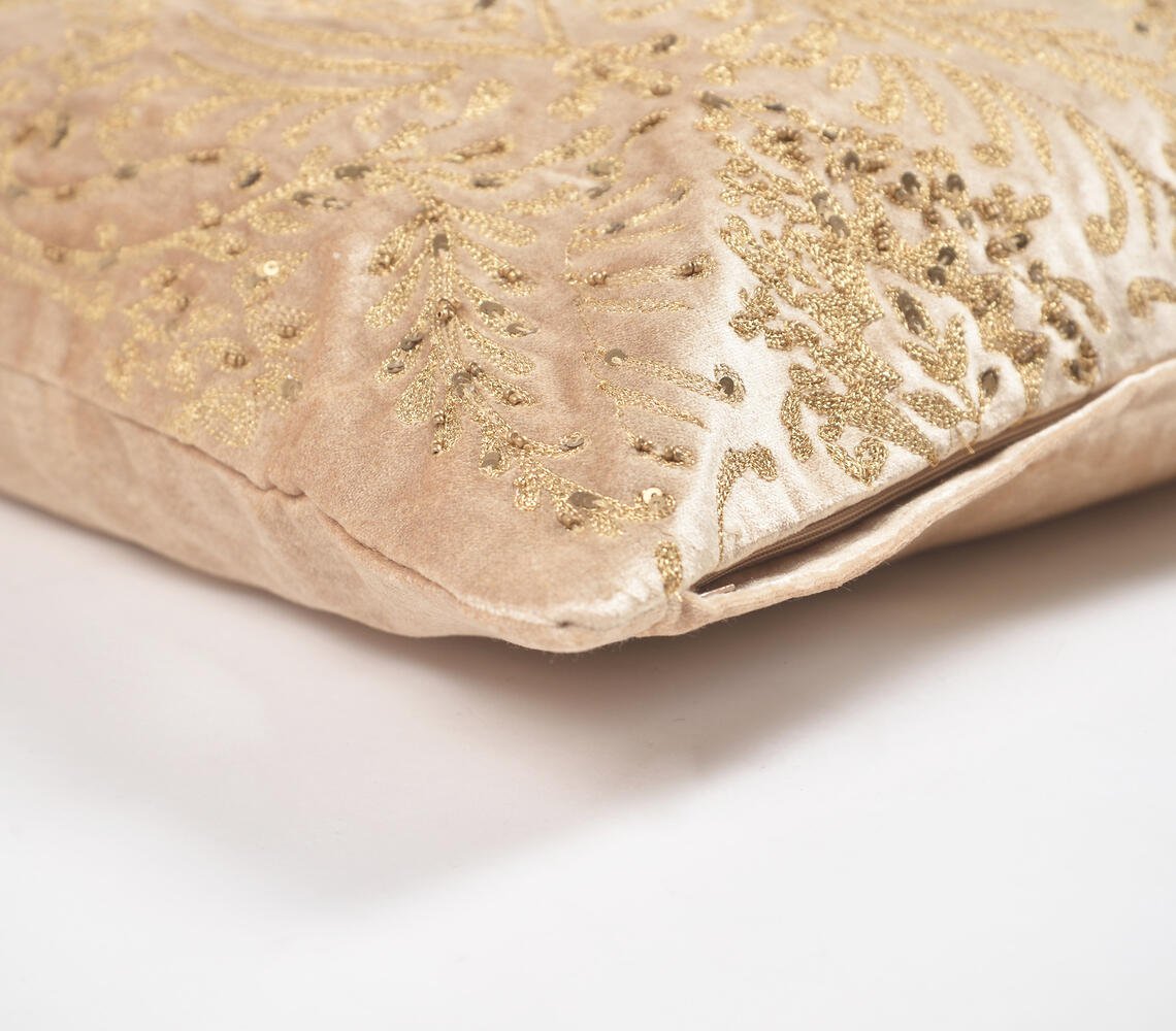 Statement Embroidered & Sequinned Cushion Cover