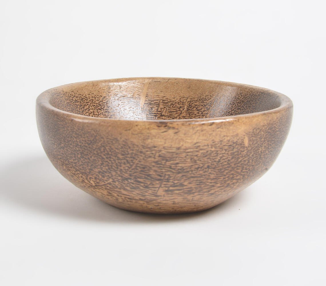 Turned Wood Glossy Serving Bowl