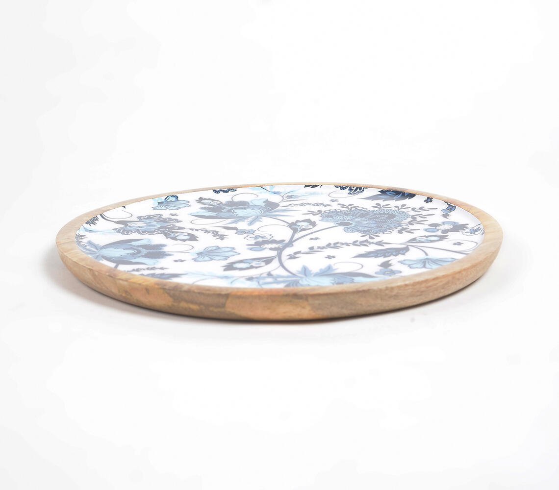 Indigo Floral Enamelled Serving Platter