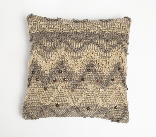 Handwoven Wool & Cotton Cushion Cover