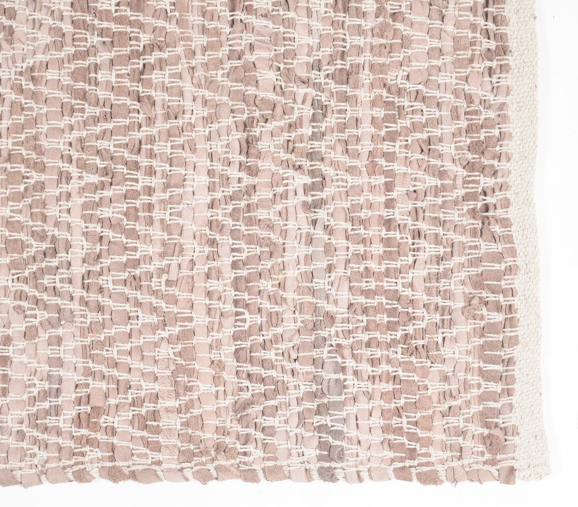 Handwoven Leather & Cotton Ombre Chevron Durry