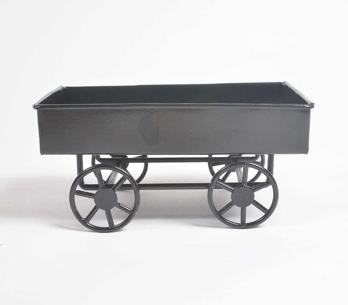 Enameled Iron Noir Serving Cart