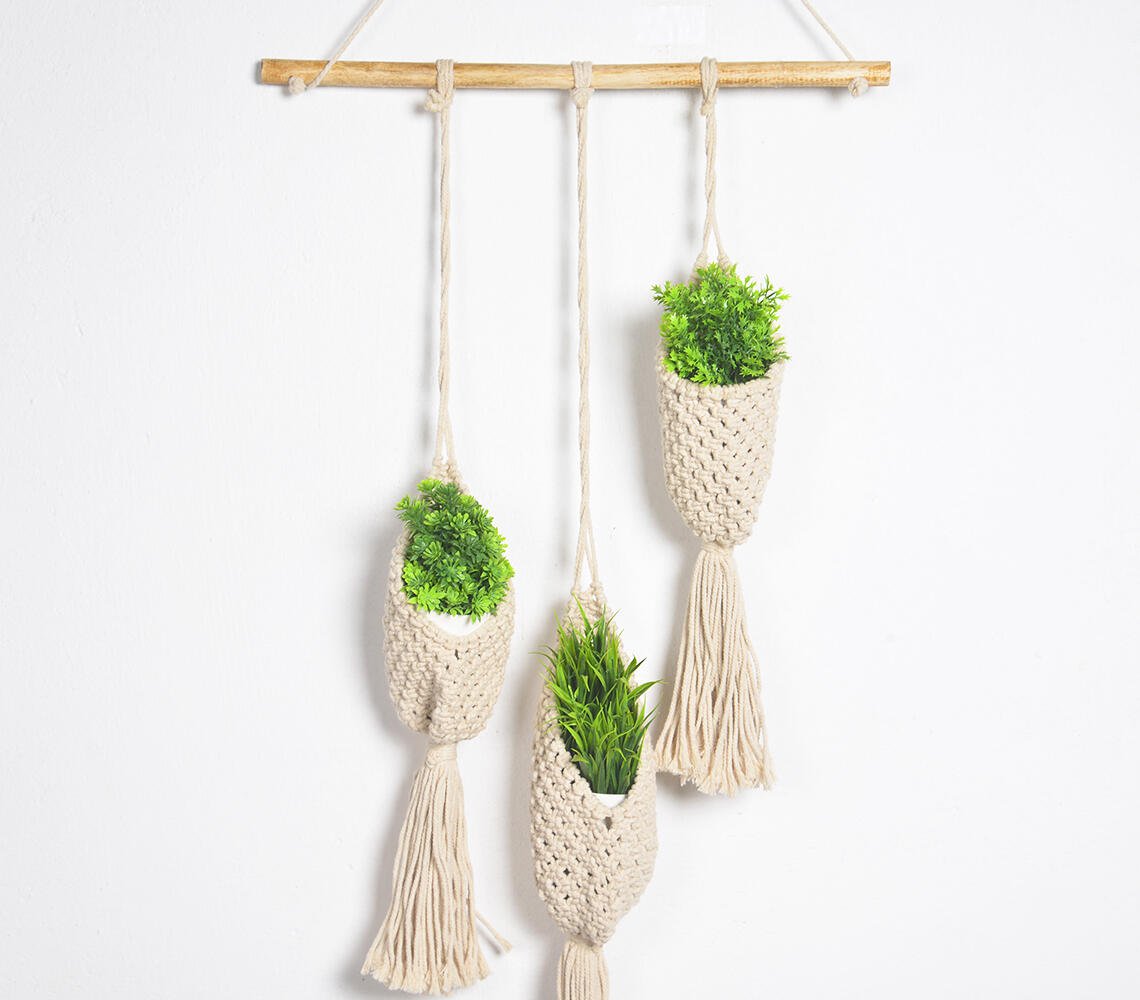 Bohemian Macrame Mini Trinity Plant Pot