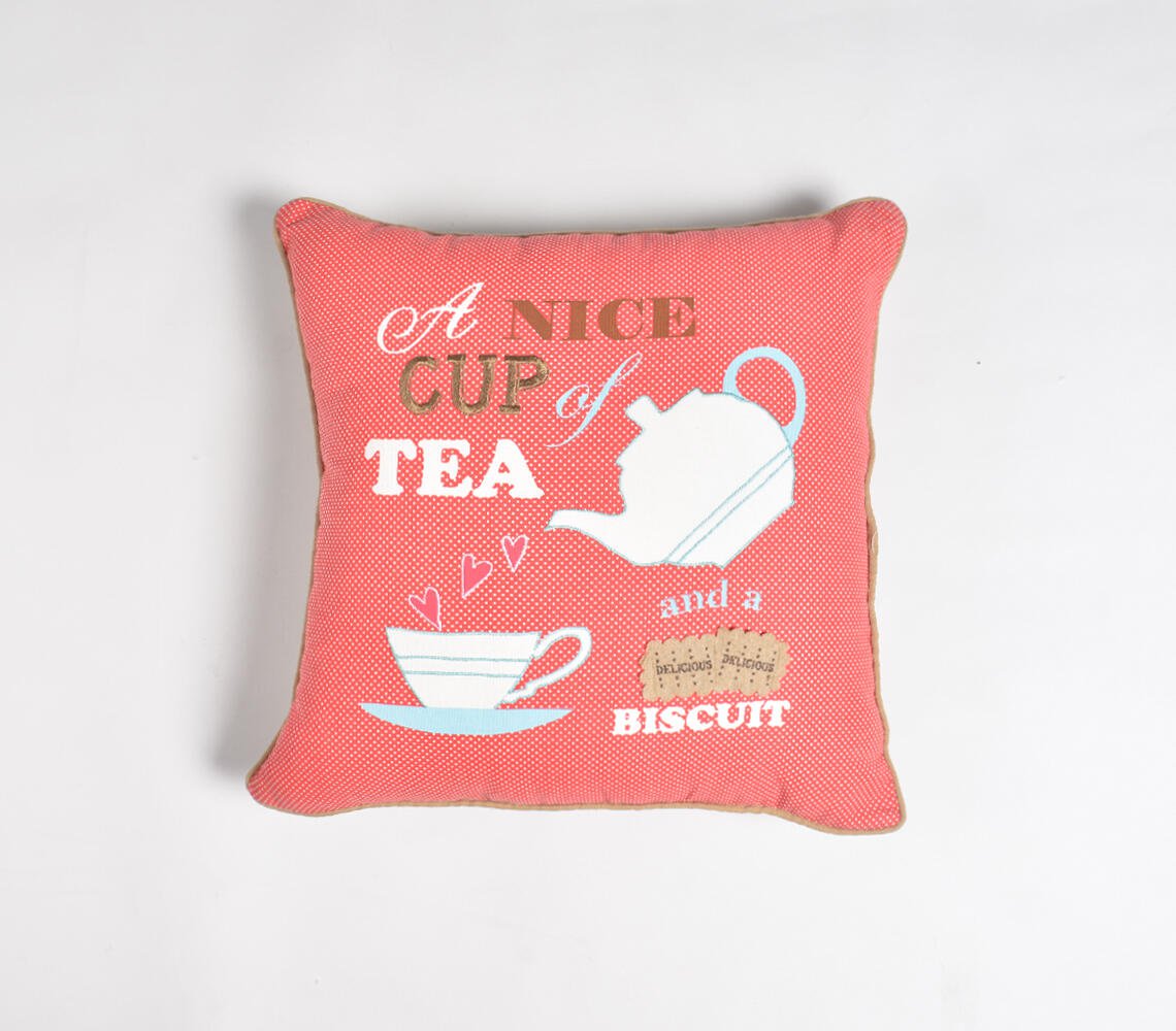 Tea & Biscuits Cushion cover, 17.6 x inches