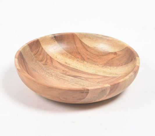 Natural Wooden Fruit Serving Bowl