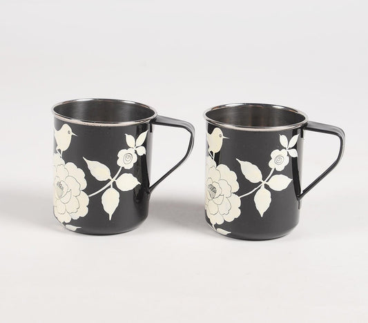 Hand Painted Stainless steel Mugs (Set of 2)_1