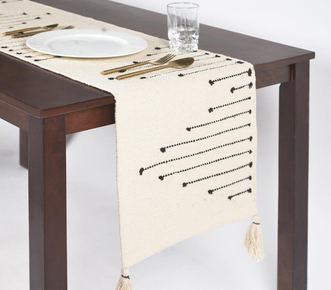 Minimal Handwoven Cotton Table Runner