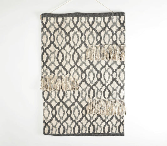 Novelty Print Cotton Grey Wall Hanging