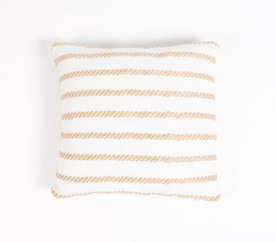 Woven Jute & Cotton Cushion cover, 16 x 16 inches