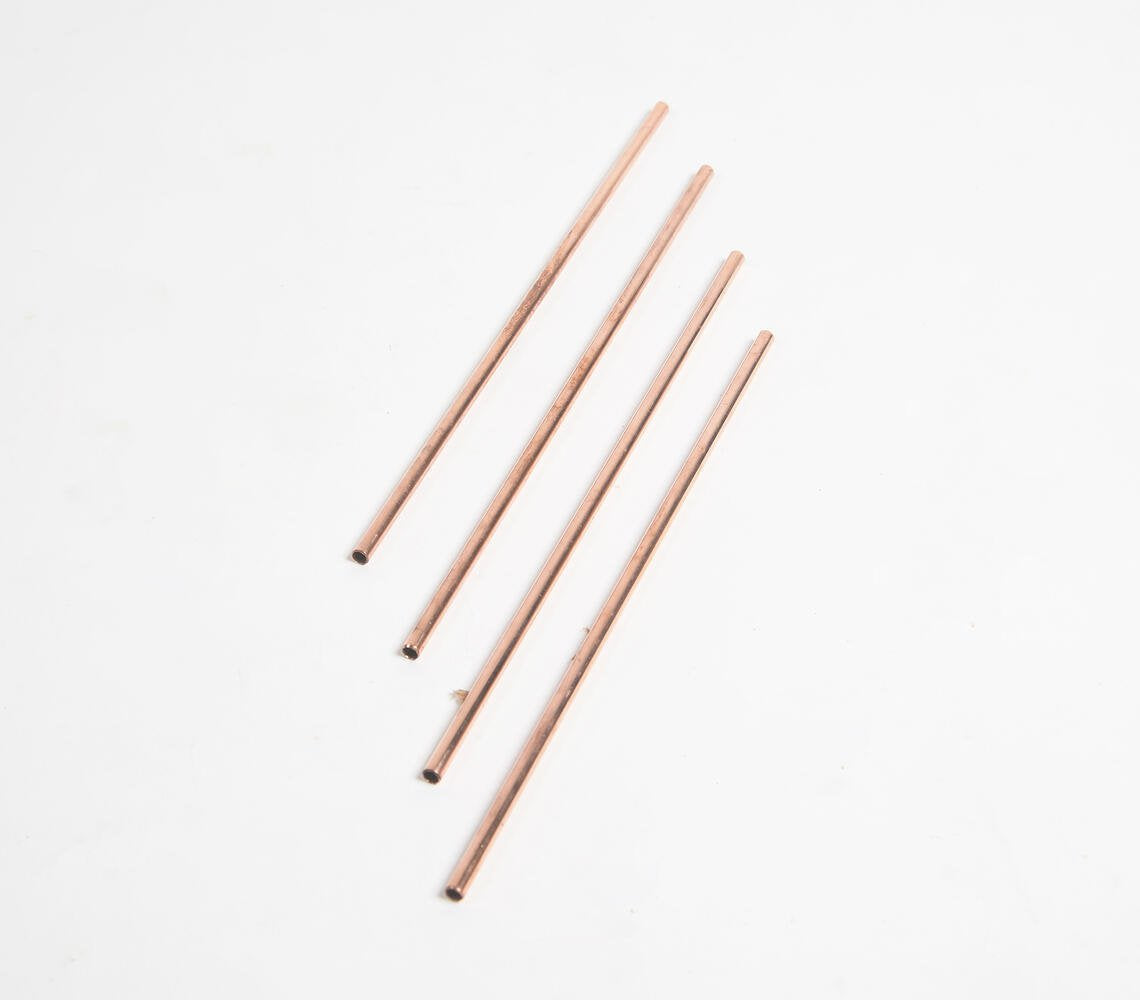 Eco-friendly Classic Copper Solid Straws (Set of 4)