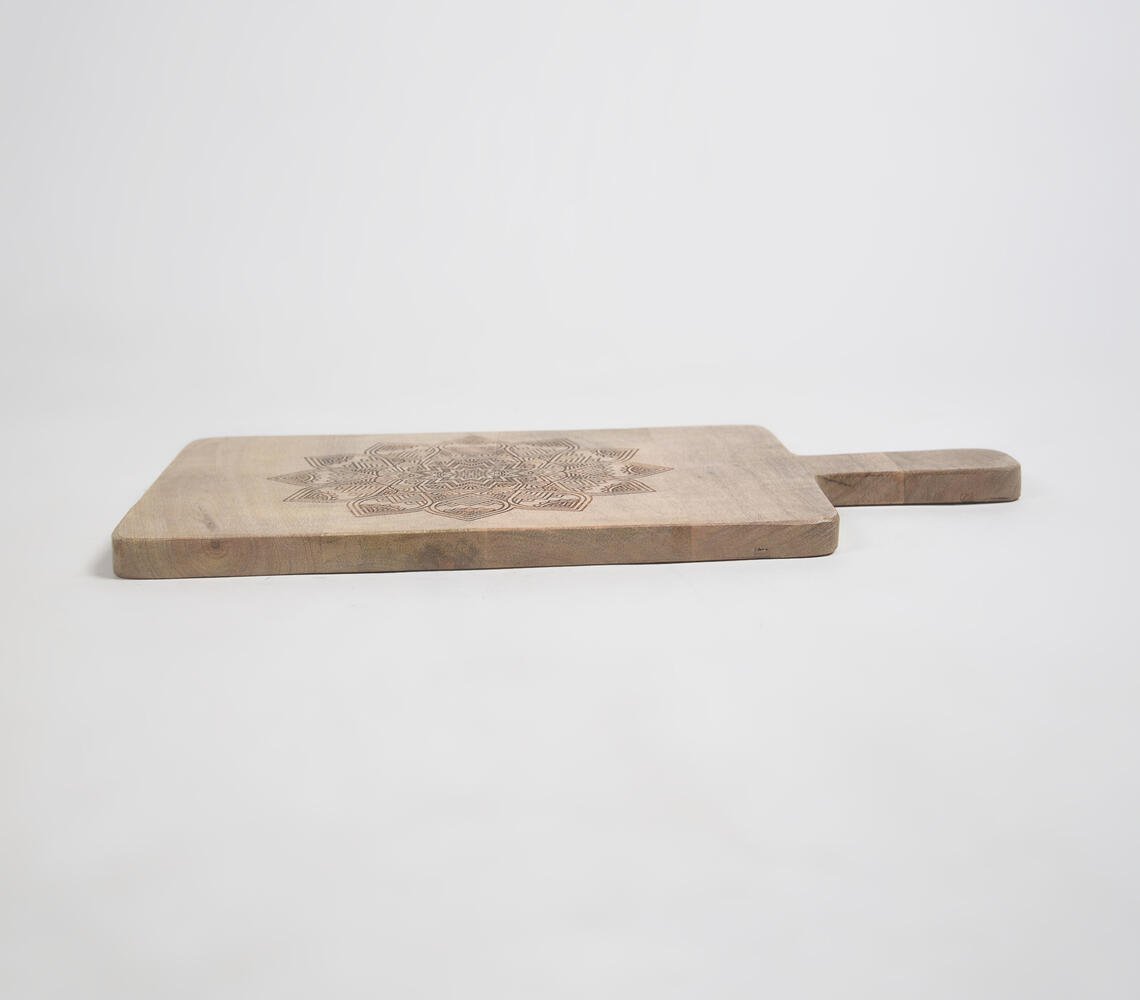 Engraved mandala Mango Wood Cutting Board