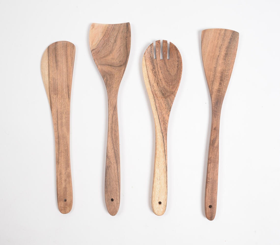 Assorted Acacia Wood Cooking Spoons (set of 4)