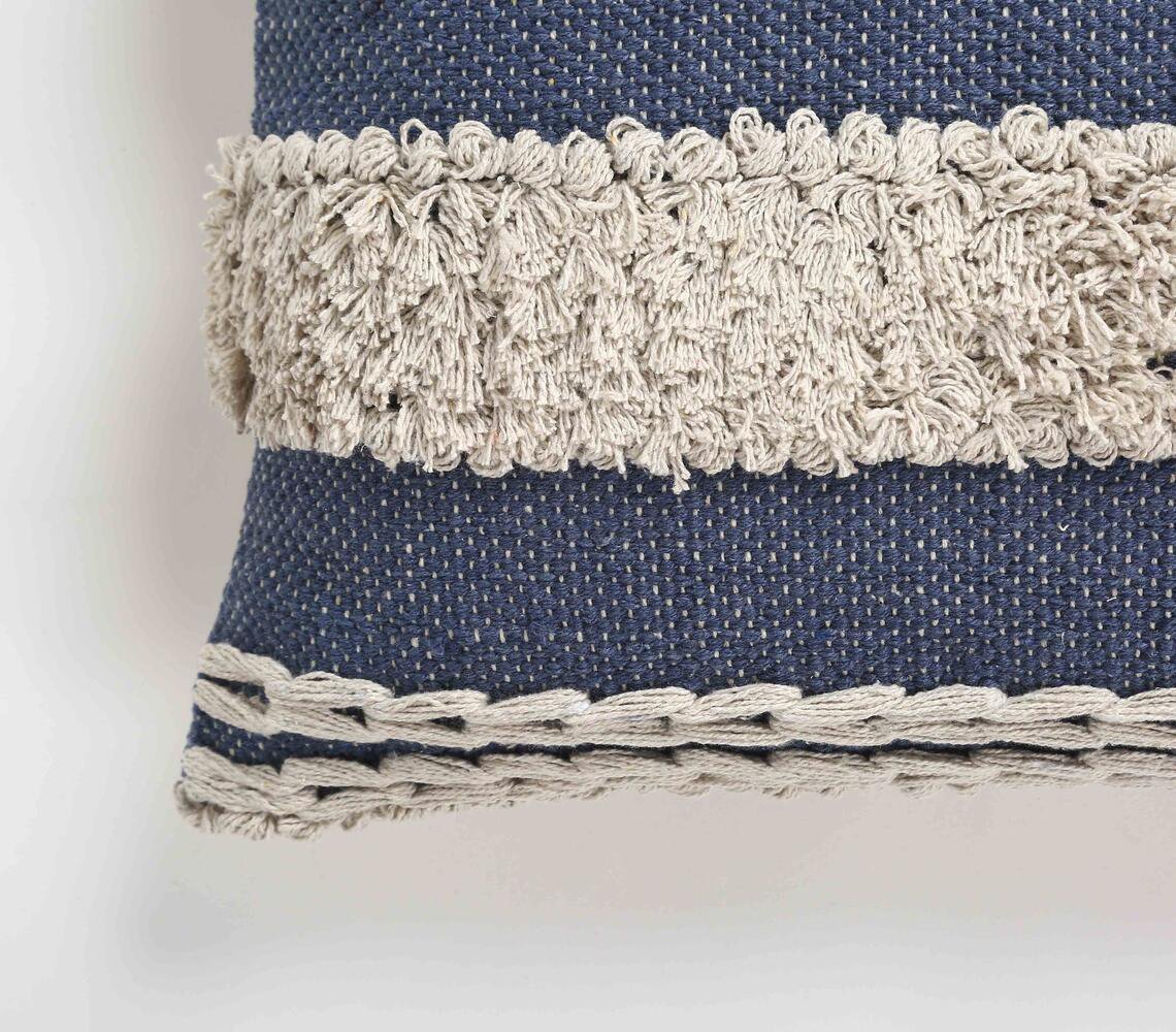 Tufted & Striped Cotton cushion cover