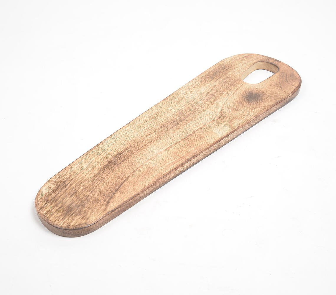 Hand Cut Mango Wood Elongated Serving Platter