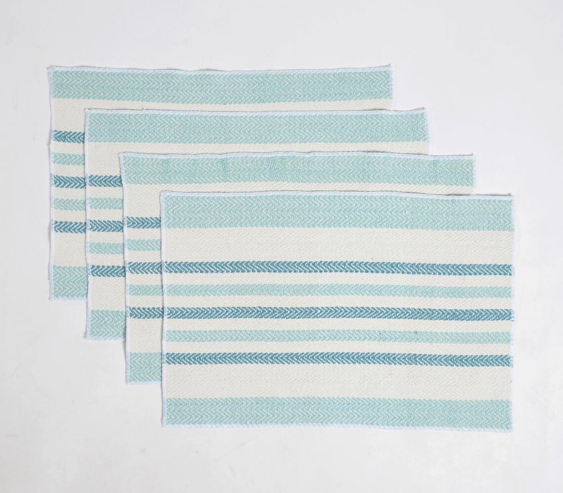 Woven Aqua Striped Placemats (set of 4)